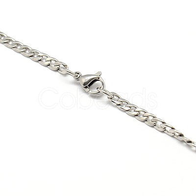 Tarnish Resistant 304 Stainless Steel Curb Chain/Twisted Chain Necklace Making STAS-A028-N108P-1