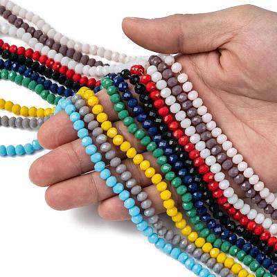 Opaque Solid Color Glass Beads Strands EGLA-X0007-01D-6mm-1