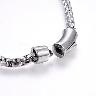 Non-Tarnish 304 Stainless Steel Box Chain Necklaces NJEW-H493-09P-1