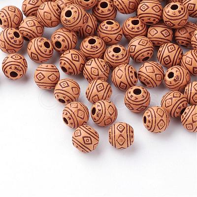 Imitation Wood Acrylic Beads SACR-Q186-09-1