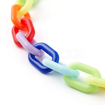 Handmade Opaque Acrylic Cable Chains AJEW-JB01034-1