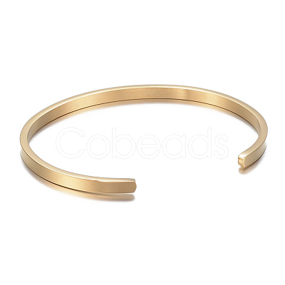 Ion Plating(IP) 304 Stainless Steel Cuff Bangles X-BJEW-K173-02G-1