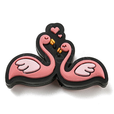 Valentine's Day Swan Silicone Focal Beads SIL-A005-03-1