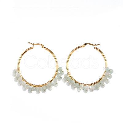 Beaded Hoop Earrings EJEW-JE03953-02-1