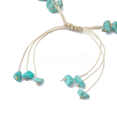 Synthetic Turquoise Braided Bead Bracelets BJEW-JB10388-1