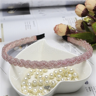 Plastic Pearl Beaded Hair Bands PW-WG46126-05-1