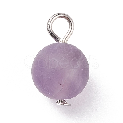 Frosted Natural & Synthetic Gemstone Charms PALLOY-JF01388-1