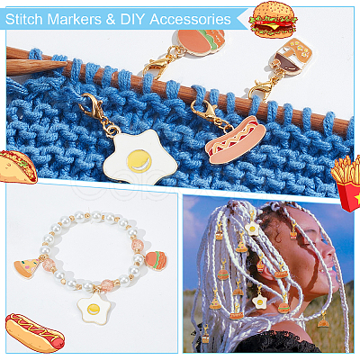 Food Theme Pendant Stitch Markers HJEW-AB00376-1