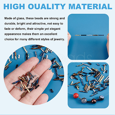 PandaHall Elite 5845Pcs 28 Style Glass Twisted Bugle Beads SEED-PH0001-60-1