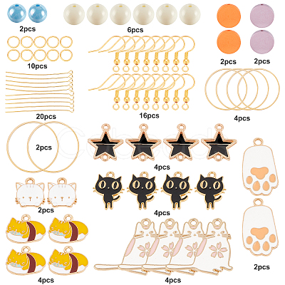 SUNNYCLUE 84Pcs DIY Cat Themed Earring Making Kits DIY-SC0015-21LG-1