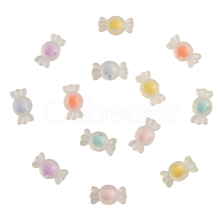 60Pcs 6 Colors Transparent Clear Acrylic Beads FACR-CJ0001-09-1