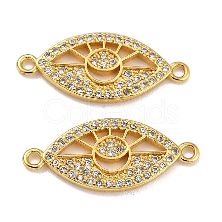Brass Micro Pave Clear Cubic Zirconia Links Connectors ZIRC-A021-69G-1
