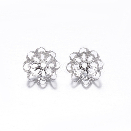 Non-Tarnish Multi-Petal 304 Stainless Steel Fancy Bead Caps X-STAS-N0013-16P-1