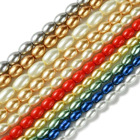 Rice Grade A Glass Pearl Beads Strands HY-E001-06-1