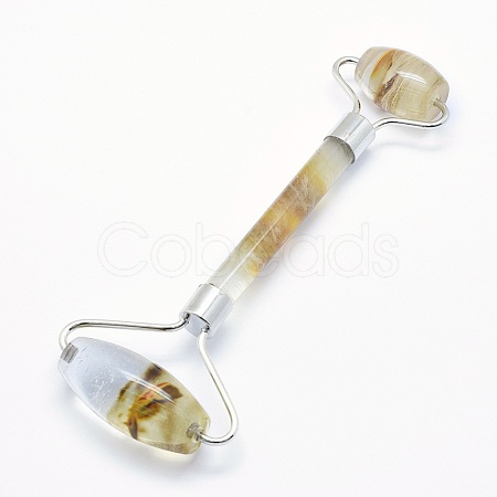 Tigerskin Glass Brass Face Massager MRMJ-G009-17P-1