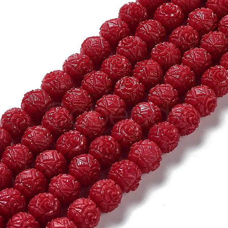 Synthetic Coral Beads Strands CORA-L032-8mm-04-1