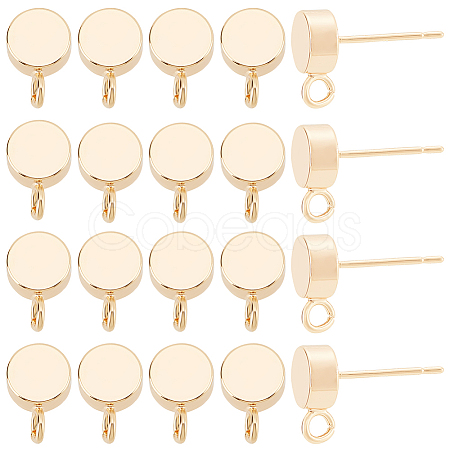 BENECREAT Brass Stud Earring Findings KK-BC0001-24G-1