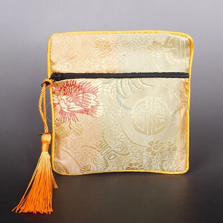 Square Chinese Style Cloth Tassel Bags PW-WG62144-07-1