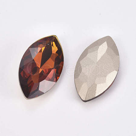 Pointed Back & Back Plated K9 Glass Cabochons RGLA-E017-06B-G-1