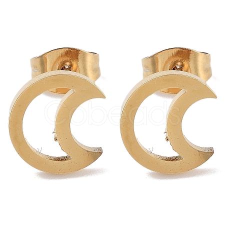 PVD Vacuum Plating 304 Stainless Steel Stud Earrings for Women EJEW-A048-43B-G-1