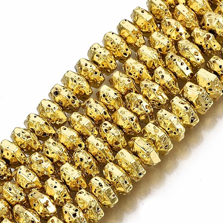 Electroplated Natural Lava Rock Beads Strands G-T114-66G-1
