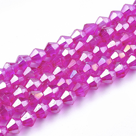 Electroplate Glass Beads Strands X-EGLA-Q118-4mm-A01-1