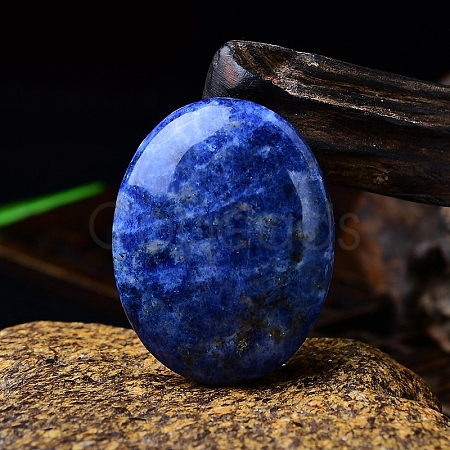 Natural Sodalite Oval Palm Stone Massager PW-WG63539-09-1