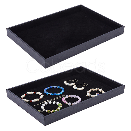 Rectangle MDF Jewelry Trays for Earrings RDIS-WH0011-28-1