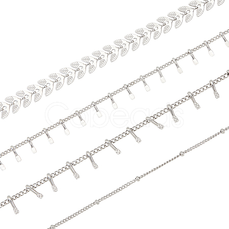 ARRICRAFT 4M 4 Style Stainless Steel Cobs & Satellite Chains and Square Charm Chains STAS-AR0001-37-1