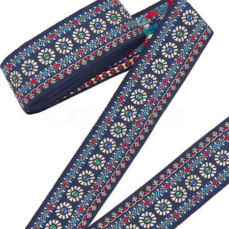 Ethnic Style Embroidery Polyester Ribbons OCOR-WH0033-72-1