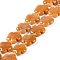 Natural Topaz Jade Beads Strands, Flower, with Seed Beads, 20x20x7mm, Hole: 1.4mm, about 20pcs/strand, 16.14''(41cm)