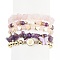 5Pcs 5 Style Natural Mixed Gemstone Chips & Natural Pearl & Brass Heart Beaded Stretch Bracelets Set, Alloy Butterfly Charms Stackable Bracelets for Women, Inner Diameter: 1-7/8~2-1/8 inch(4.9~5.45cm), 1Pc/style