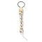 Wood and Plastic Beads Keychain Decorationes, with Silicone Beads and Metal Rings, MAMA Word, White, 145mm