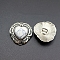 Alloy Buttons, with Synthetic Turquoise, Heart, Antique Silver, White, 29x30mm