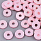 Handmade Polymer Clay Beads, for DIY Jewelry Crafts Supplies, Disc/Flat Round, Heishi Beads, Pearl Pink, 8x1mm, Hole: 2mm, about 650pcs/50g