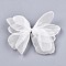 Bowknot Organza Ornament Accessories, For DIY Jewelry Making Craft, White, 85~92x37~50mm