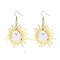 Ghost Alloy Enamel Dangle Earrings, Halloween Brass Jewely for Women, Golden, 64x43~44.5mm