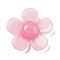 Opaque Resin Pendants, Flower, Pink, 40.5x41.5x9.5mm, Hole: 1.5mm