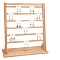 6-Tier Rectangle Wood Slant Back Earring Display Stands, Tabletop Jewelry Organizer Holder for Earrings Storage, BurlyWood, 40x11.5x42.5cm