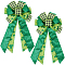 Handmade Woven Costume Accessories, Polyester Large Bowknot for Saint Patrick's Day, Clover, 510~515x290~295mm