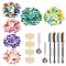 CRASPIRE DIY Scrapbook Making Kits, Including Sealing Wax Particles, Iron Wax Sticks Melting Spoon, Candle and Marking Pen, Colorful, 0.9cm, 730pcs/set