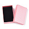 Rhombus Textured Cardboard Jewelry Boxes, with Black Sponge, for Jewelry Gift Packaging, Rectangle, Pink, 8x5x2.7cm, inside: 7.3×4.4cm.