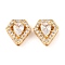 Brass Micro Pave Clear Cubic Zirconia Beads, Diamond Shape, Real 18K Gold Plated, 13x12x6mm, Hole: 1.8mm