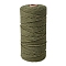 Cotton Macrame Cord, Round Macrame Rope for Wall Hangers, Boho Decorations, DIY Macrame Craft, Dark Olive Green, 3mm, about 54.68 Yards(50m)/Roll