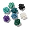 Synthetic Shell Dyed Carved Beads, Flower, Half Hole, Mixed Color, 9.5x6.3mm, Hole: 1mm