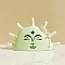 Sun Porcelain Ring Display Stands, Decorative Jewelry Holder for Rings, Yellow Green, 16.5x4.9x10cm