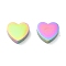 Ion Plating(IP) 304 Stainless Steel Beads, Heart, Rainbow Color, 7x8x2.5mm, Hole: 1.5mm