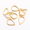 Brass Linking Rings, teardrop, plated in golden color, about 7mm wide, 11mm long, 1mm thick