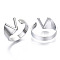 Alloy Cuff Finger Rings, Cadmium Free & Nickel Free & Lead Free, Alphabet, Platinum, Letter.V, US Size 8(18.1mm)