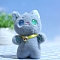 Cute Cloth Plush Bell Kitten Pendant Decorations, for Keychain, Purse, Backpack Ornament, Steel Blue, 130mm